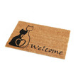 Black Of Cat And Welcome Design Doormat Home Decor