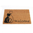 Black Of Cat And Welcome Design Doormat Home Decor