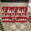 Happy Border Collie On Christmas Day Winter Snowy Design Doormat Home Decor