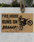 Motorcycle This House Runs On Braaap Doormat Home Decor