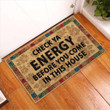 Doormat Home Decor Halloween Check Ya Energy Before You Come In