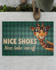 Nice Shoes Now Take'em Off Giraffe Design Doormat Home Decor