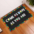 Come As Dope As You Are Triangles Border African American Doormat Home Decor