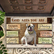 American Bulldog God Says You Are Lovely And Chosen Doormat Home Decor