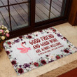 Cool Flamingo Good Friend And Good Wine Doormat Home Decor