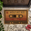 Welcome Mix Tape Music Door Pattern Vintage Doormat Home Decor