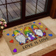 In This House Love Is Love LGBT Hats Gnomes Pattern Doormat Home Decor