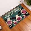 Funny Cows Face Art Welcome People Tolerated Doormat Home Decor