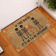 In This House Its Ok To Be Different Funny Skeletons Doormat Home Decor
