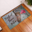 Bigfoot Lives Here Footprint With Flower Pattern Doormat Home Decor