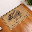Welcome To Our Hive Bees On Beige Design Doormat Home Decor