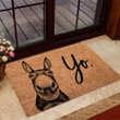 Yo Donkey And Brown Background Doormat Home Decor
