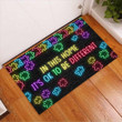 Its OK To Be Different Neon Colors Puzzle Pieces Doormat Home Decor