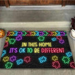 Its OK To Be Different Neon Colors Puzzle Pieces Doormat Home Decor