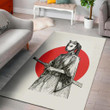 Japanese Samurai Girl Pattern Background Print Area Rug