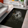 Cool Owl Portrait Pattern Background Print Area Rug