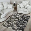 Black And Gray Camouflage Printed Area Rug Home Decor