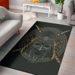 Cool Black Samurai Mask Background Print Area Rug