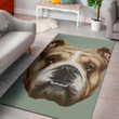 English Bulldog Portrait Pattern Background Print Area Rug