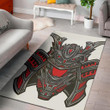Strange Robot Samurai Mask Pattern Background Print Area Rug