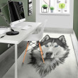 Lovely Siberian Husky Portrait Pattern Background Print Area Rug