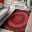 Cool Red Kaleidoscope Pattern Background Print Area Rug
