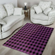 Black And Purple Plaid Printed Area Rug Home Decor