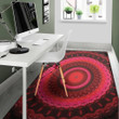 Cool Red Kaleidoscope Pattern Background Print Area Rug