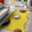 Cool Yellow Coconut Pattern Background Print Area Rug