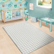 Lovely White Tattersall Pattern Background Print Area Rug