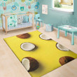 Cool Yellow Coconut Pattern Background Print Area Rug