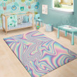 Cool Psychedelic Holographic Pattern Background Print Area Rug