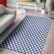 Blue And White Checkered Pattern Background Print Area Rug