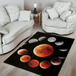 Lovely Lunar Eclipse Cycle Pattern Background Print Area Rug