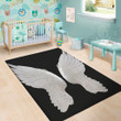Lovely White Angel Wing Pattern Background Print Area Rug
