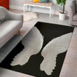 Lovely White Angel Wing Pattern Background Print Area Rug