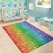 Cool Rainbow Glitter Pattern Background Print Area Rug