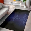 Mystery Blue Heartbeat Pattern Background Print Area Rug
