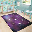 Cool Galaxy Moon Phase Pattern Background Print Area Rug