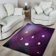 Cool Galaxy Moon Phase Pattern Background Print Area Rug