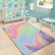 Cool Pastel Holographic Pattern Background Print Area Rug