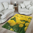 Cute Yellow Tulip Pattern Background Print Area Rug