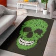 Cool Cannabis Skull Pattern Background Print Area Rug
