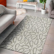 Lovely White Eggplant Drawing Background Print Area Rug