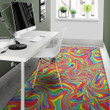 Cute Rainbow Rave Pattern Background Print Area Rug