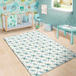 Lovely Watercolor Dragonfly Pattern Background Print Area Rug