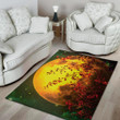Cool Yellow Full Moon Background Print Area Rug