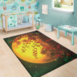 Cool Yellow Full Moon Background Print Area Rug