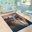 Couple Horse Painting Pattern Background Print Area Rug
