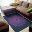 Purple Trippy Mandala Pattern Background Print Area Rug